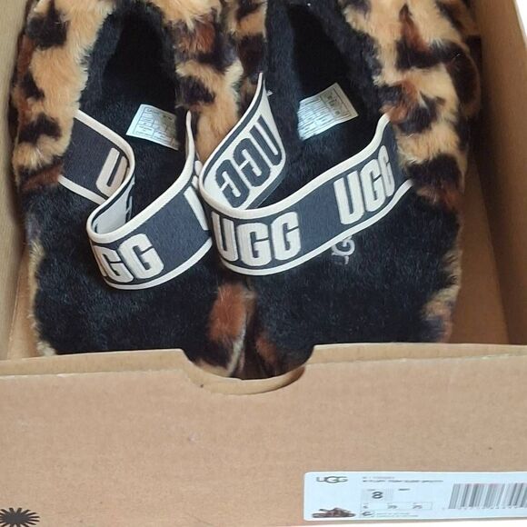 UGG Fluff Yeah Slide Spotty Sandals | Leopard Print | Size 8 | New in Box - Picture 6 of 8